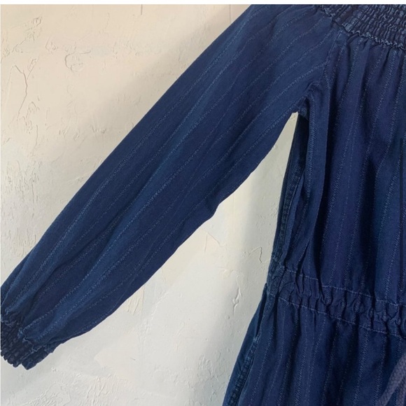 Rag & Bone Drew Off the Shoulder Cotton Drawstring Waist Dress In Indigo NWT M - Picture 11 of 16